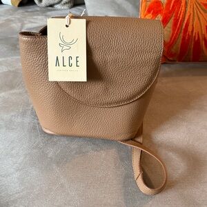 ALCE Tan Mini Leather Bag